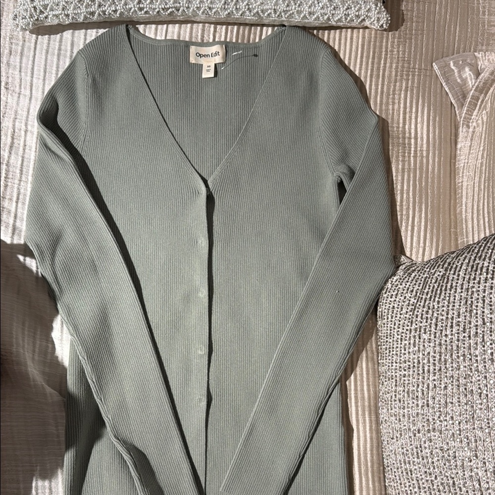 Open Edit Sage Green Cardigan